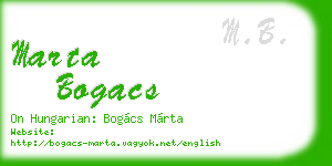 marta bogacs business card