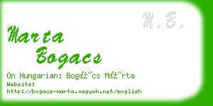 marta bogacs business card